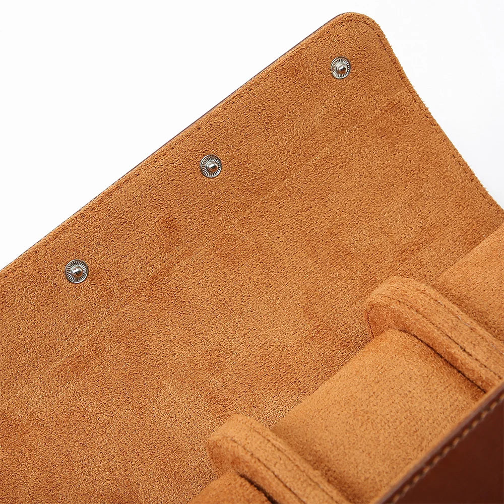 1/2/3-Slot Watch Roll Travel Case - Portable Vintage Leather Watch Display Case