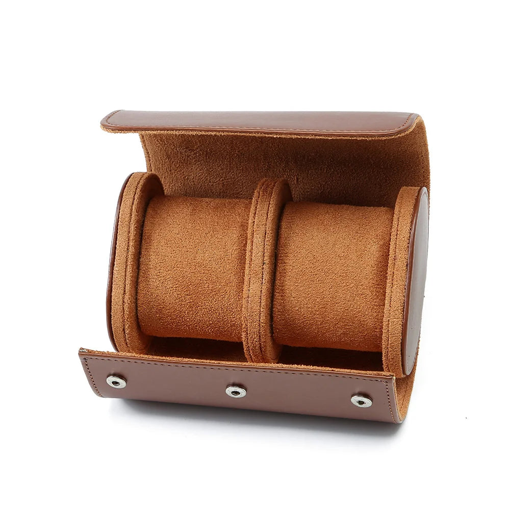 1/2/3-Slot Watch Roll Travel Case - Portable Vintage Leather Watch Display Case