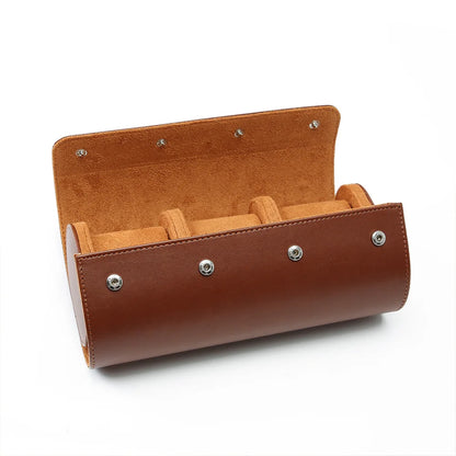 1/2/3-Slot Watch Roll Travel Case - Portable Vintage Leather Watch Display Case