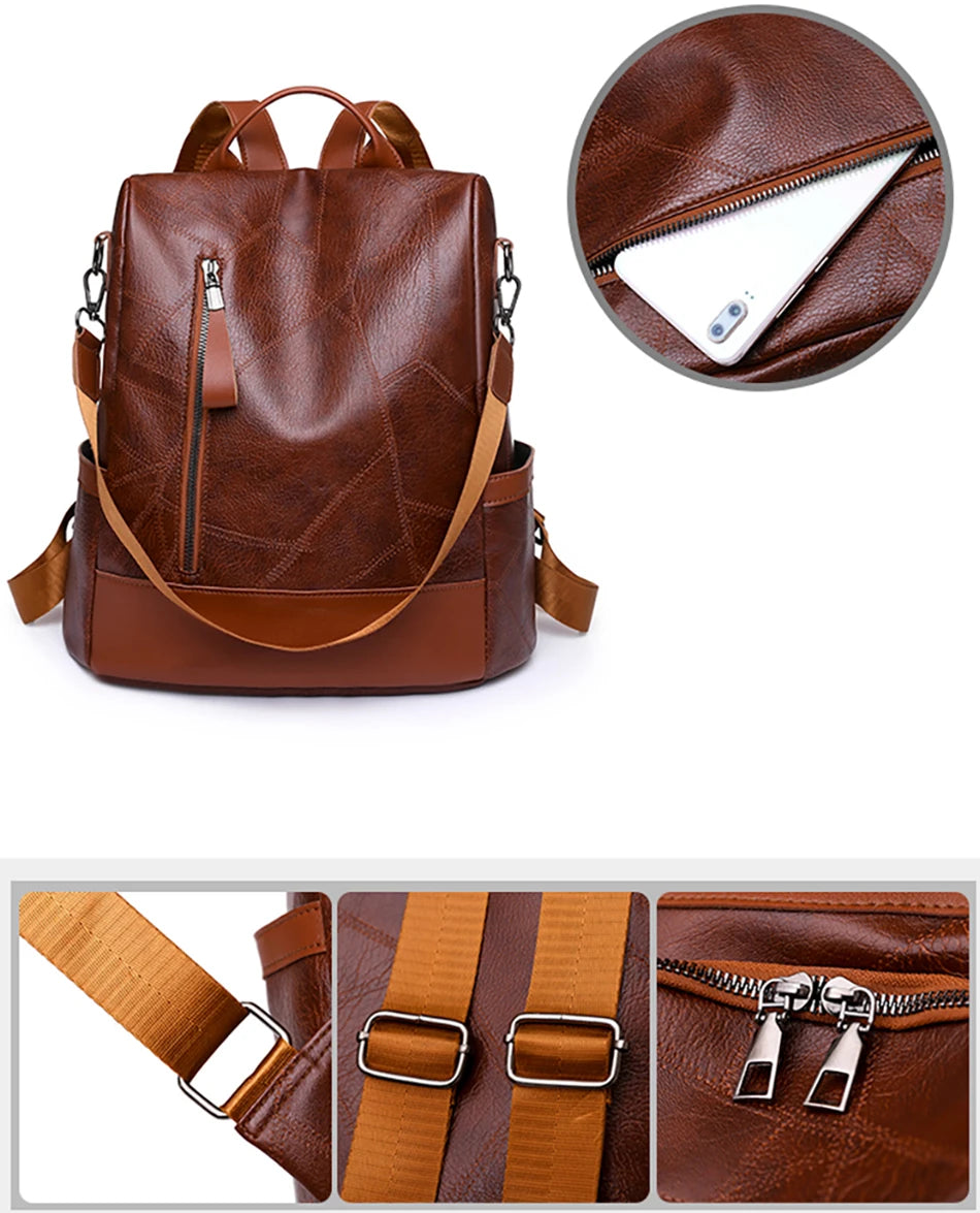 2023 New Hot Women’s Designer High-Quality Soft Leather Backpack – Simple Fashion, Large Capacity, Antitheft Shoulder Bag
