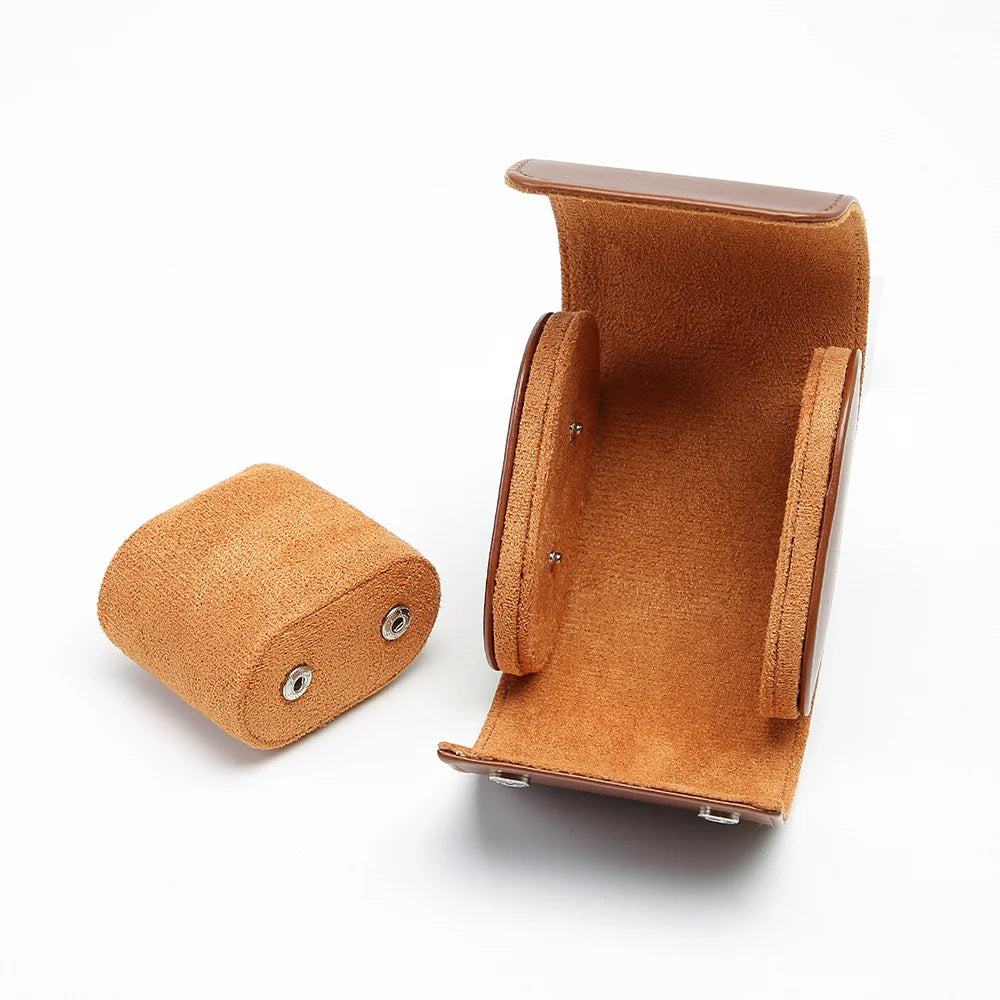 1/2/3-Slot Watch Roll Travel Case - Portable Vintage Leather Watch Display Case